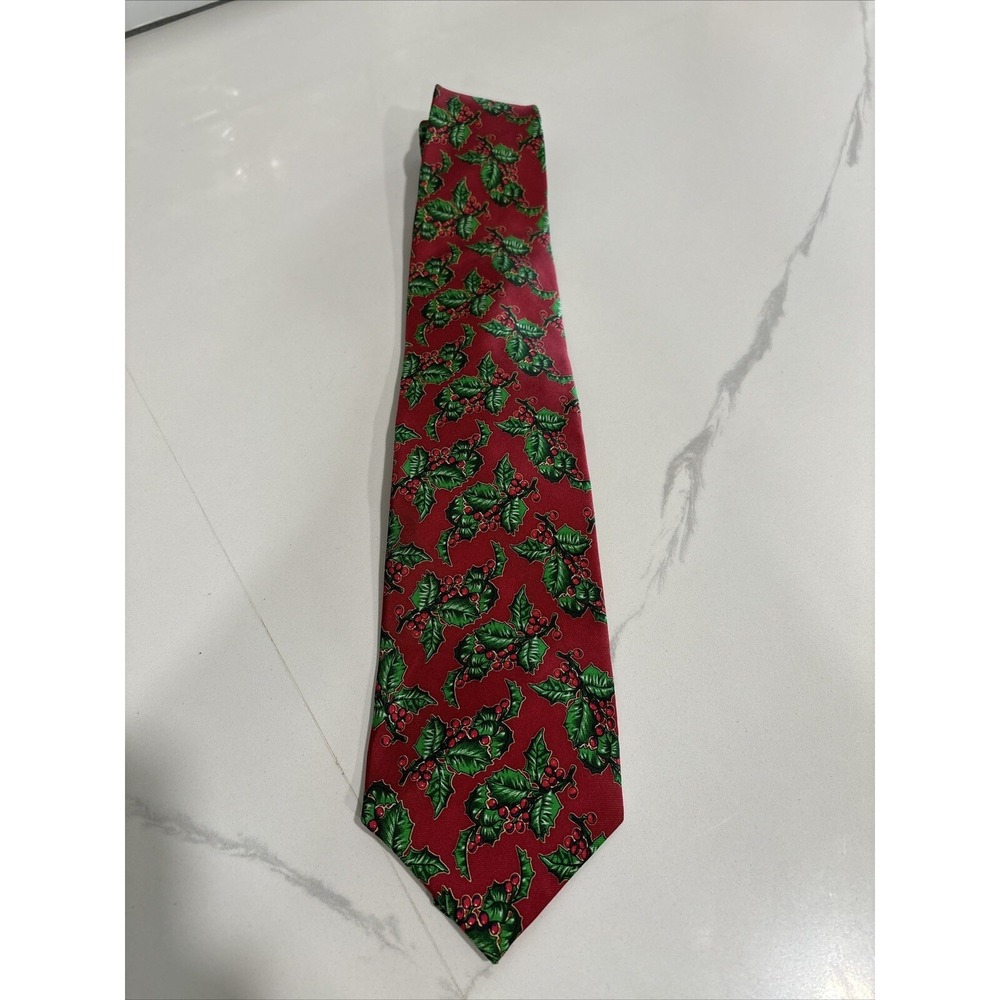 Smithsonian Institution  Necktie Floral Christmas Holiday Tie
